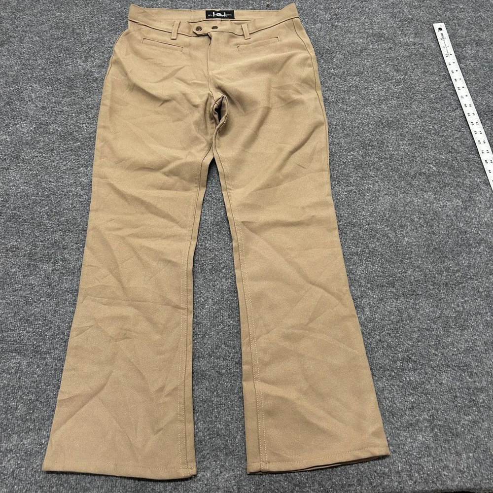 L.E.I. Pants Womens Size 5 Tan Flare Leg Mid Rise Casual Made in USA 46682